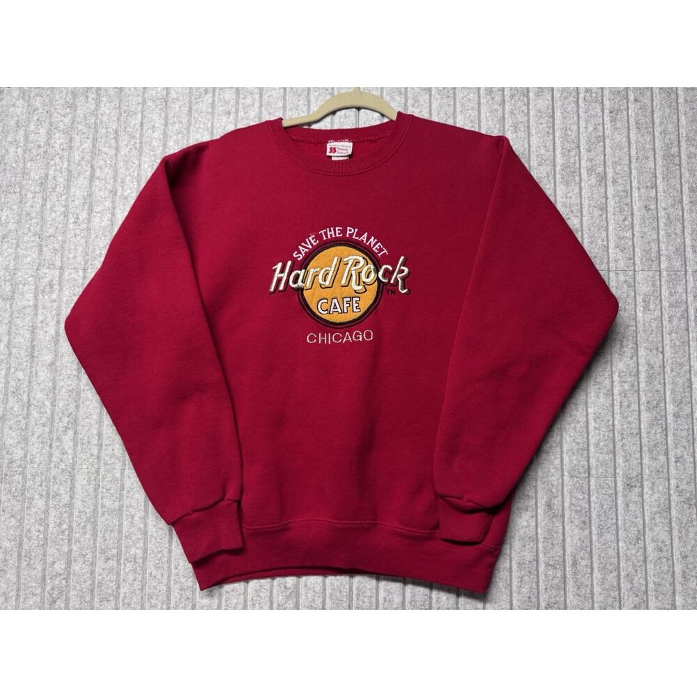 VTG, Sturdy Sweats Hard Rock Cafe Chicago "Save the Planet" Sweatshirt, Adult L